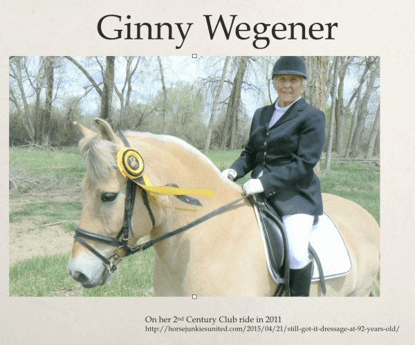 A 92-year old women on her horse